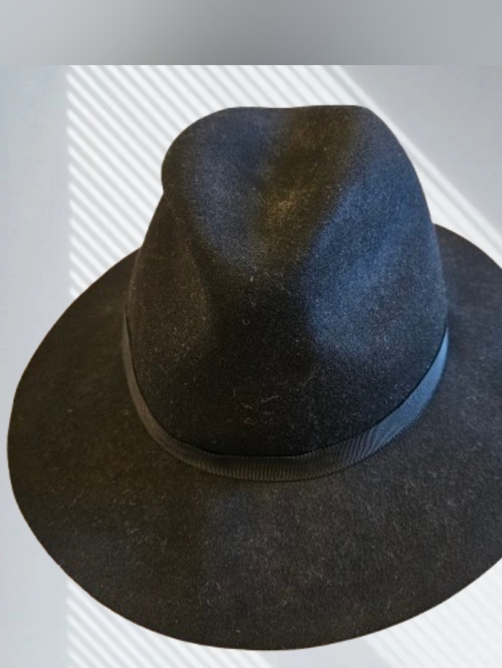 Topshop Black Wide Brim Felt Hat 100% Wool Fedora